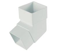 Floplast White Square 112.5° Offset Downpipe Bend, (Dia)65mm