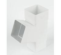 FLOPLAST 65mm Square 67 Degree Downpipe Branch - White