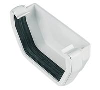 Floplast White Square Gutter Stop End, (L)41mm (W)114mm