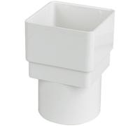 FLOPLAST 65mm Square to 68mm Round Downpipe Adapters - White