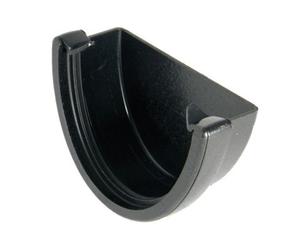 Floplast Xtraflo Cast Iron Effect Deepflow Hi-Cap Gutter External Stopend 115mm X 75mm - Upvc - 20 Year Guarantee