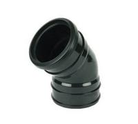 Floplast Xtraflo Industrial 110mm Solvent Weld Offset Bend Top For Round Downpipe, Black
