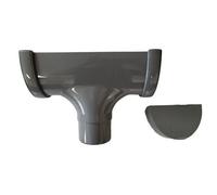 Floplast Xtraflo Industrial 170mm Grey Gutter Stopend Outlet