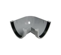 Floplast Xtraflo Industrial 90 Degree Gutter Angle - 170mm Half-Round - Grey - 1 Pack