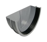 Floplast Xtraflo Industrial External Stopend For 170mm Half-Round Gutter - Grey