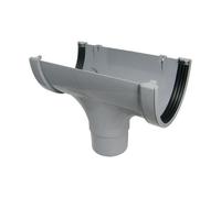 Floplast Xtraflo Industrial Running Outlet 170mm Half-Round Gutter To 110mm Downpipe Grey
