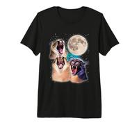 floppa Meme - Three floppas Howling at The Moon Premium T-Shirt