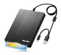 Floppy Disk Reader USB C External 3.5 inch 1.44 MB Floppy Disc Drive Dual USB A/C Floppy Disk Drive/Player/Converter Compatible with Windows 11/10/8/7/XP, Not Compatible with MAC (Brushed Texture)