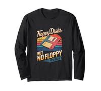 Floppy Disks But No Floppy Friends Retro Tech Humor Lover Long Sleeve T-Shirt