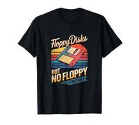 Floppy Disks But No Floppy Friends Retro Tech Humor Lover T-Shirt