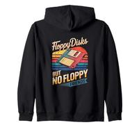 Floppy Disks But No Floppy Friends Retro Tech Humor Lover Zip Hoodie