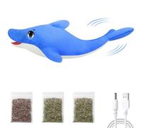 Floppy Fish Cat Catnip Toys, Flapping Interactive Electric Kitten Toy for Indoor Cats Chew, Moving Fish Kicker Toy Realistic with USB Charger, Simulation Automatically Wagging Tail (Dolphin)1