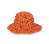 Floppy Straw Sun Hat Foldable Packable Wide Brim Summer Beach Hat Crochet Bucket Hat for Women, A Orange, One Size