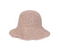 Floppy Straw Sun Hat Foldable Packable Wide Brim Summer Beach Hat Crochet Bucket Hat for Women, A Pink, One Size