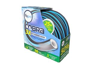 FloPro Cobra 3X Expanding Garden Hose 25m 82ft SuperGrip Fittings New
