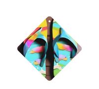 Flops Slippers Art Sandals Printing 10 Pcs Car Air Freshener Fragrant Sheets,Car Hanging Accessories With Strings For Decor
