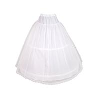 Flora 2-Hoop 1-Layer Net Bridal Wedding Petticoat/Prom Underskirt,Size S-XL White