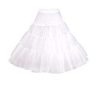 Flora 50s Vintage Rockabilly NET Swing Petticoat,27" Length White Skirt (UK, Alpha, S, M, Regular, Regular, White)