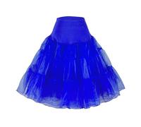 Flora® 50s Vintage Rockabilly Petticoat Skirt, 25" Length Retro Tutu Underskirt (XSmall-Medium, Royal Blue)