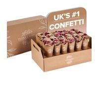 Flora & Bloom Biodegradable Confetti With Pre Built Cones | Dried Flowers (3 Litres) | Wedding Confetti Kit | Pop Open Cones & Tray |Jasmine, Lavender & Rose Petals | Wedding Decorations (24 Guests)
