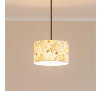 ValueLights | Easy Fit Small Floral Embroidered Fabric Drum Light Shade Bedroom Hallway Lampshade | Shades, Home Décor & Improvement Essential | Included LED Bulb
