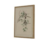 Flora & Fauna Collection Chickadees On Linen In Beaded Frame