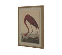 Sostter Flamingo Linen Wall Art with Beaded Frame in Natural Sostter Natural