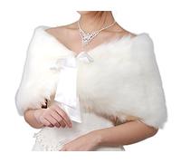 Flora Faux fur Satin lined Bridal Stole/Wedding Bolero,code YRB (IVORY)