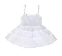 Flora Flower Girl Hoop free underskirt/Hoopless Dance Tutu/Full Slip Petticoat (WHITE, Extra Large)