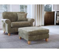 Flora Footstool Glory Winter Moss The Great Sofa Company Green One Size