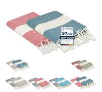 Flora Furora Beach Towel Large 100 x 200 cm: Cotton (Set of 2), Light, Long, Thin, Compact, Premium Quality, Hammam Towel, Sauna Towel, Fouta Beach Towel, XXL, Women and Men Bath Towel Beach