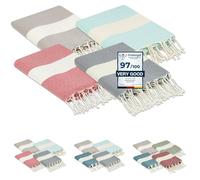 Flora Furora Beach Towel Large 100 x 200 cm: Cotton (Set of 4), Light, Long, Thin, Compact, Premium Quality, Hammam Towel, Sauna Towel, Fouta Beach Towel, XXL, Women and Men Bath Towel Beach