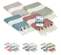 Flora Furora Beach Towel Large 100 x 200 cm: Cotton (Set of 4), Light, Long, Thin, Compact, Premium Quality, Hammam Towel, Sauna Towel, Fouta Beach Towel, XXL, Women and Men Bath Towel Beach