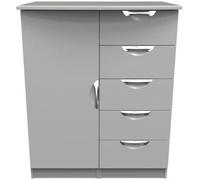 Flora Grey Ash 1 Door Midi Wardrobe