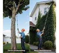 FLORA GUARD 16.5 FT Pole Saw, Extendable Tree Pruner with 12 Stainless Steel Poles, Aluminum Alloy Head, SK5 Saw for Tree Trimming, Branch Cutting, Yard & Garden Pruning