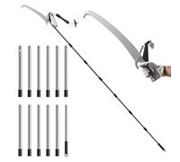 FLORA GUARD 16.5 FT Pole Saw, Extendable Tree Pruner with 12 Stainless Steel Poles, Aluminum Alloy Head, SK5 Saw for Tree Trimming, Branch Cutting, Yard & Garden Pruning