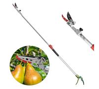 FLORA GUARD 160-254cm Long Reach Tree Pruner, Tree Loppers Long Reach Telescopic- Lightweight & Strong, Fruit Picker with Rotating Head, Lightweight Aluminum Extendable Handle for Tree Branch Cutter