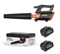 FLORA GUARD Cordless Leaf Blower with 2×4000mAh Batteries & Charger - 600 CFM / 190 MPH, Brushless Motor, 6 Speeds, Lightweight, Compatible with Dewalt 20V Max