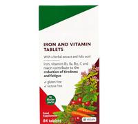 Flora Iron and Vitamin Supplement, Gluten-Free, Lactose-Free - 84 Vegan Tablets
