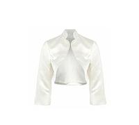 Flora Ivory Satin Wedding Shrug/Prom Bolero/Jacket,3/4 Length Sleeve (Medium)