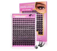 Flora Lash Clusters 8-18mm Light-Volume Wispy Eyelash Clusters - WideSpan DIY Eyelash Extension Spiky Cat Eye Lashes Individual Fake Eyelashes Clusters with 0.03mm Ultra-Thin Black Band