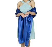 Flora Satin Bridal Bridesmaid Shawl Prom Wrap Draping Stole,79" L (Royal Blue)