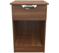 Flora Walnut Effect 1 Drawer Bedside Cabinet