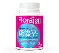 Florajen Women's Complete Triple-Action Prebiotic + Probiotic + Postbiotic for Digestive & Immune Support - Fast-Acting Relief from Constipation & Bloating - Gluten-Free - Vegan - Non-GMO - 30-Count