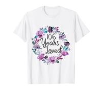Floral 106 Years Old 106th Birthday Women's 106 Years Loved T-Shirt