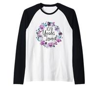 Floral 109 Years Old 109th Birthday Women's 109 Years Loved Raglan Baseball Tee