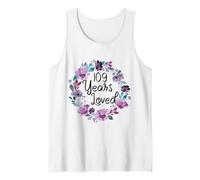 Floral 109 Years Old 109th Birthday Women's 109 Years Loved Tank Top