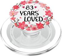 Floral 83 Years Loved Women 83 Years Old cool 83th Birthday PopSockets PopGrip for MagSafe