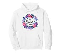 Floral 84 Year Old 84th Birthday Women Funny 84 Year Loved Pullover Hoodie
