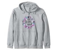 Floral 84 Years Old 84th Birthday Women's 84 Years Loved Zip Hoodie